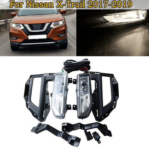 Front Bumper Fog Light Driving Lamp Kits For Nissan Rogue X-Trail 2017 2018 2019