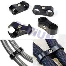 8PCS Black AN12 24MM Braided Hose Tube Clamp Separator Fittings Bracket Holder