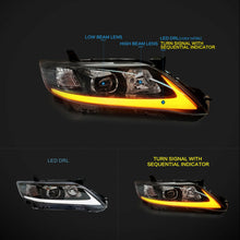 2010-2011 TOYOTA CAMRY HEADLIGHTS BLACK HOUSING LED DRL HEAD LAMP CUSTOM