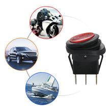 2* Red 12V 20A Waterproof Round ON/OFF Rocker Toggle Switch Car Boat SPST Marine