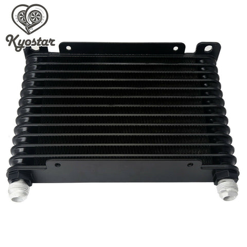 13 Row Oil Cooler BLACK AN10 Universal Mount Engine Transmission 10-AN cooling