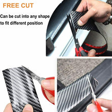 Car Interior Accessories 5D Sticker Carbon Fiber Door Sill Protector Scuff Plate