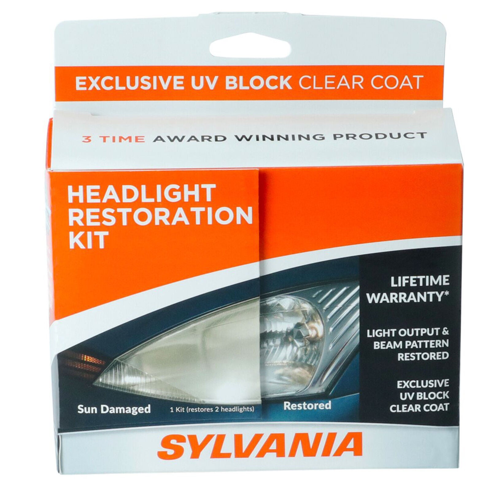 SYLVANIA Headlight Restoration Kit Restore Sun Damaged Headlights UV Block Coat