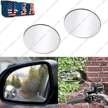 2pcs Universal 2" Round HD Glass Frameless Blind Spot Rear View Convex Mirrors