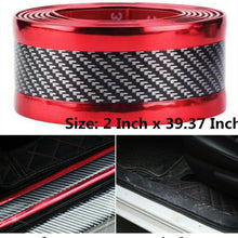 Car Carbon Fiber Rubber Moulding Strip Soft Trim Bumper DIY Door Sill Protector