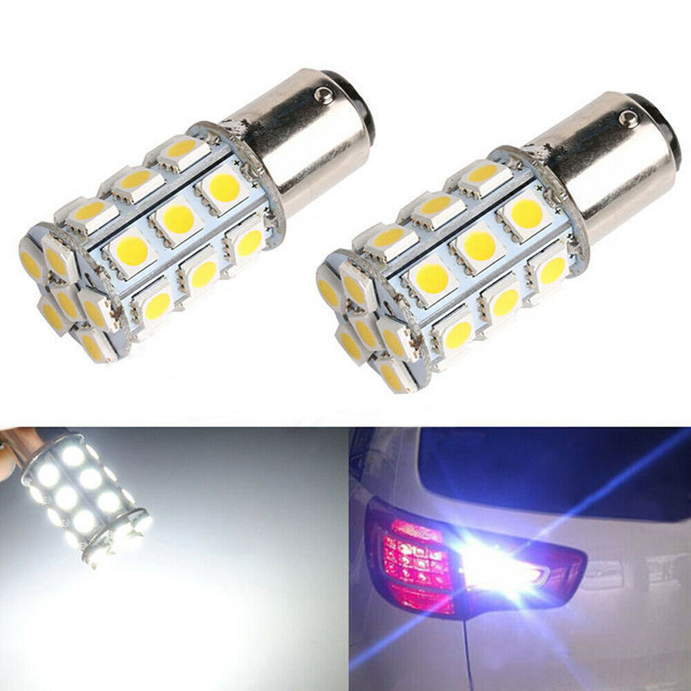 1x Universal 1157 Warm White 15D P21/5W 27SMD 5050 Car LED Tail Brake Light Lamp