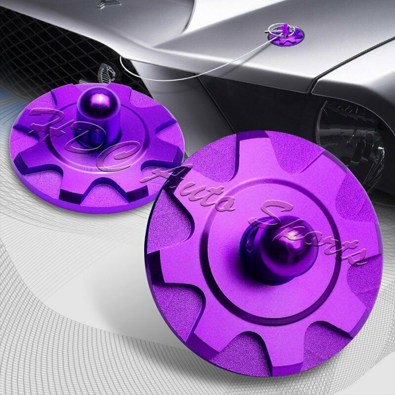 Universal Purple Aluminum Hardware Bonnet Racing Hood Pin Lock Appearance Kit