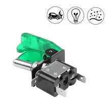 2Pcs Universal Green Cover LED Toggle Switch Racing SPST ON/OFF 20A ATV 12V DC