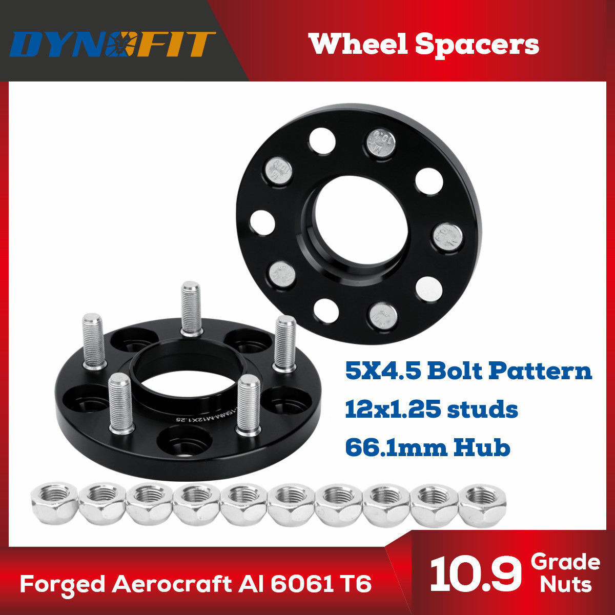 2PC 15MM HubCentric Wheel Spacers 5x114.3 5X4.5'' 66.1 12X1.25 fit 350Z 370Z G37