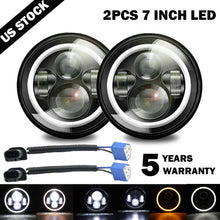 Pair 7" INCH 280W LED Headlights Halo Angle Eye For Jeep Wrangler CJ JK LJ 97-18