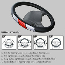 Luxury Reflective Leather 38cm Car Vans Steering Wheel Cover Non-Slip Breathable