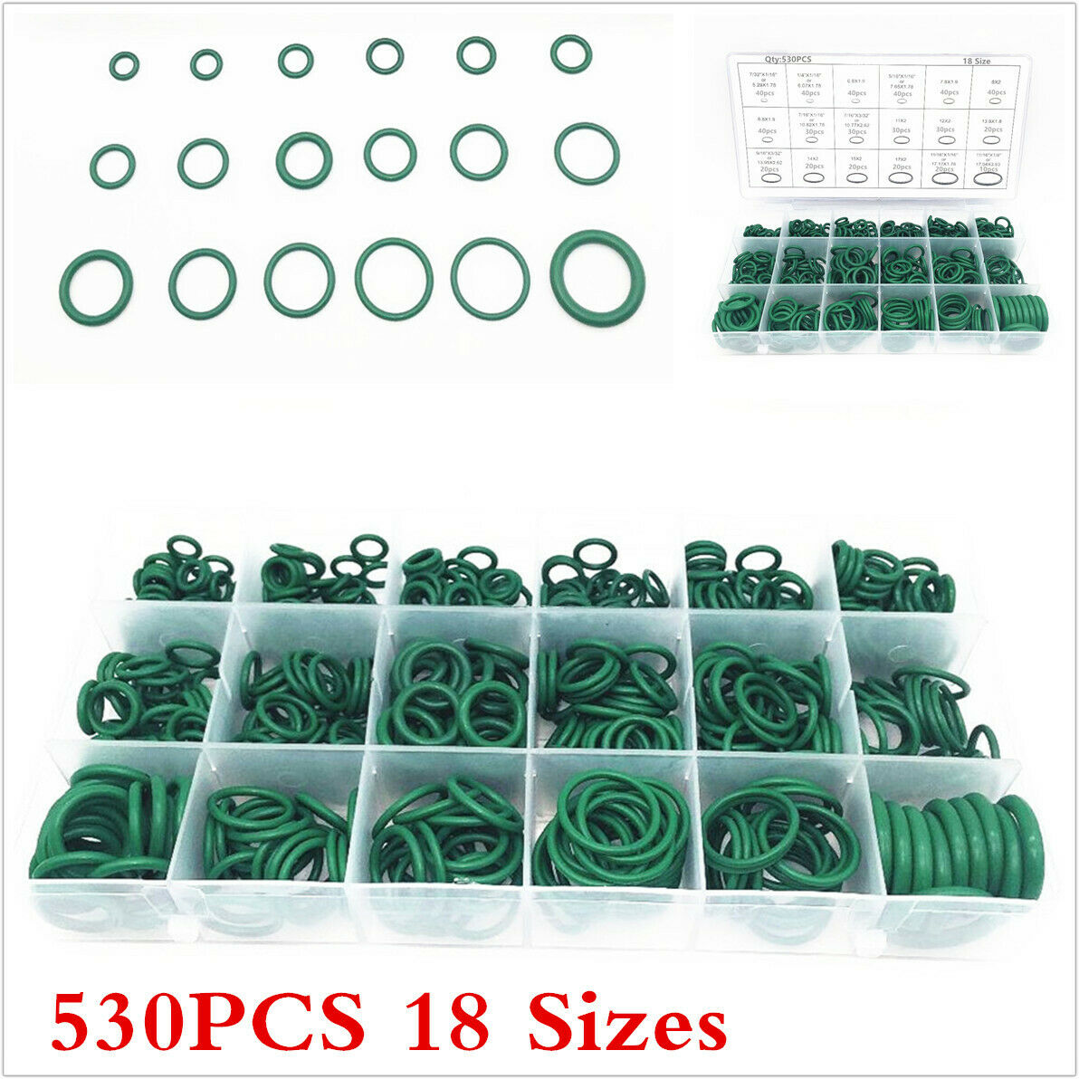 530Pcs Car Air Conditioning Repair Rubber O-ring Seals Kit Universal With Box