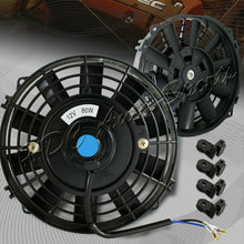 1 X 7" Black Electric Slim Push Pull Engine Bay Cooling Radiator Fan Universal 5