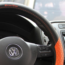 Black and Orange Comfort Grip Sporty Slip-On Steering Wheel Cover Good Fit