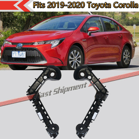 Fit 2019-2020 Toyota Corolla Left+Right Black Plastic Front Outer Bumper Bracket