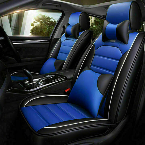 5D PU Leather Car Seat Cover Protectors Universal Cushions 5-Sit Interior Set US