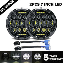2x 7" Inch LED Headlight Hi/Lo Beam DRL For Jeep Wrangler JK TJ LJ 97-17 Rubicon