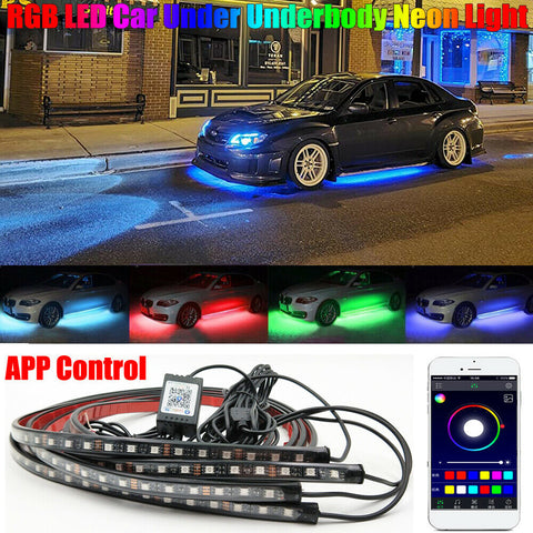 RGB LED Car Neon Light Chassis Atmosphere Lamp Kit For Honda Nissan Subaru Audi