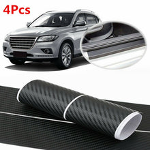 Parts Accessories 3D Carbon Fiber Car Door Sill Stickers Twill Weave Black Film