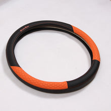 Black and Orange Comfort Grip Sporty Slip-On Steering Wheel Cover Good Fit