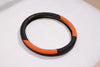 Black and Orange Comfort Grip Sporty Slip-On Steering Wheel Cover Good Fit