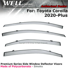 Wellvisors Deflectors Premium Series Visors For Toyota Corolla 20+ Smoke Tint