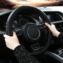 Top Microfiber Leather 38cm/15'' Car Steering Wheel Cover Messaging Non-Slip Set