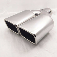 Chrome Stainless Steel 2.5 inch Inlet Dual Outlet Car Rear Exhaust Muffler Pipe