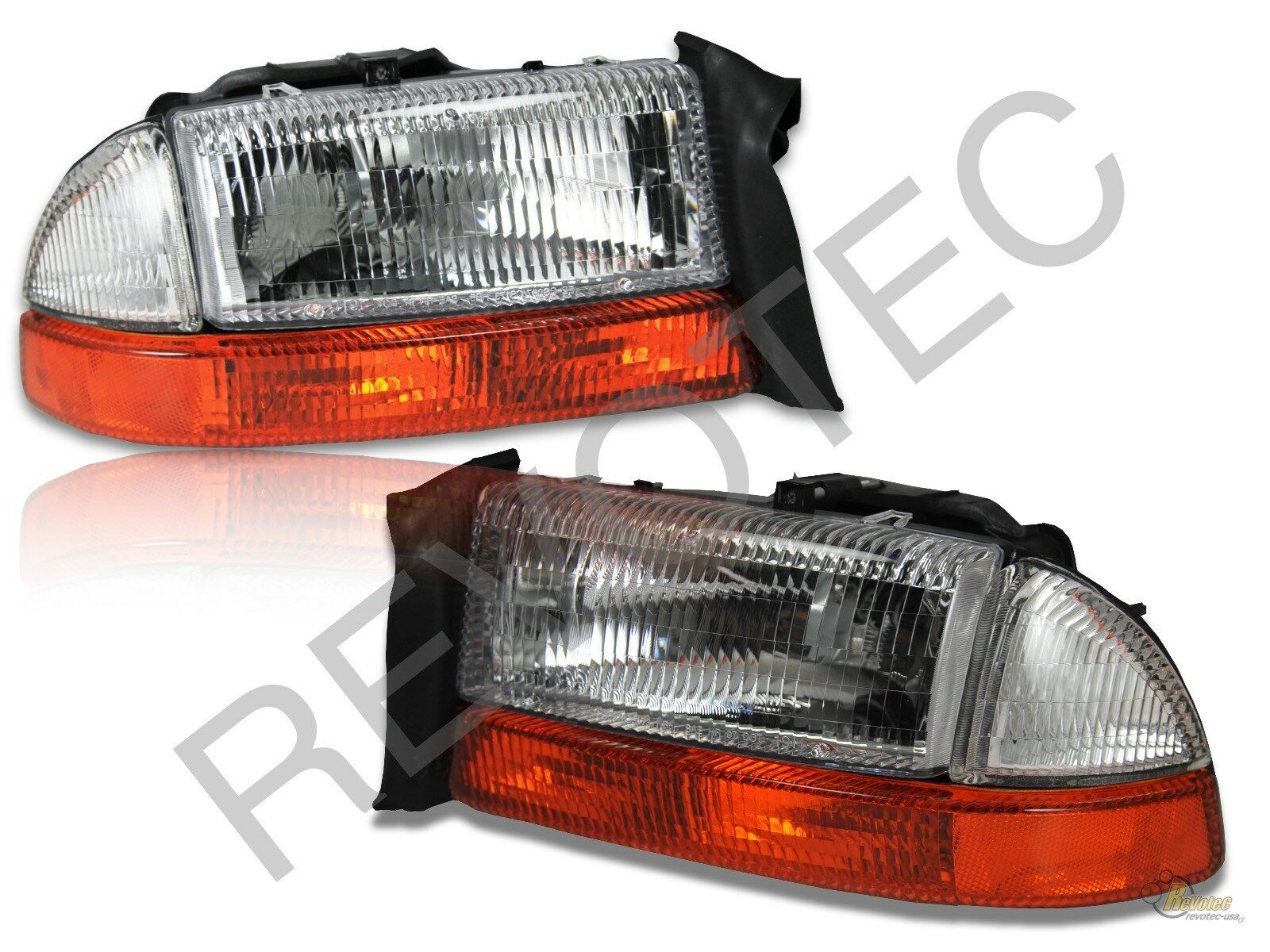 97-04 Dodge Dakota 98-03 Durango OE Style Headlights + Bumper Signal Lamps Set