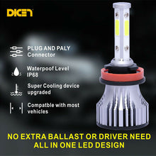 4 Sides H11 H8 H9 LED Headlight High Power Bulb 6000K 2200W Low Beam Fog Light x