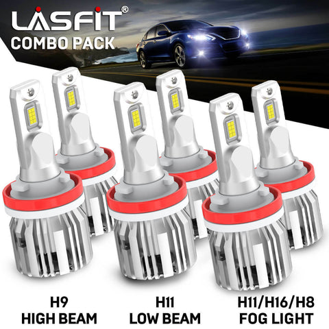 LED Headlight Hi Low Beam+Fog Light for Nissan Altima 14-2018 6X H11 Bulbs 6000K