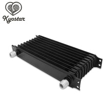 10-ROW 10AN POWDER-COATED ALUMINUM ENGINE TRANSMISSION RACING OIL COOLER BLACK