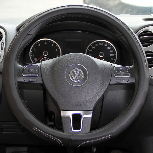 2019 Solid Black Slip-On Style Steering Wheel Cover Perfect Fit Comfy Handling