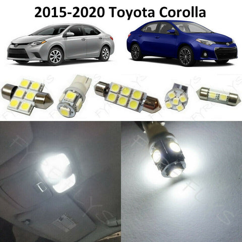 10 White LED lights interior package kit for 2015-2019 2020 Toyota Corolla +Tool