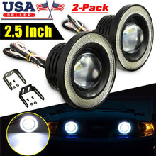 2x 2.5" Inch Car Projector LED Fog Light COB Halo Angel Eye Ring Bulb White USA