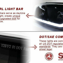 For 1999-2006 GMC Sierra 1500 2500 DRL LED Black Clear Headlights+Bumper 4PCS