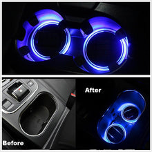 Car Cup Holder Mat Cup Pad Drinks Coaster Blue Car Accessories Solar LED Lights