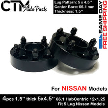 4PC 1.5'' THICK 5X4.5'' 66.1 HUBCENTRIC SPACER ADAPTER FIT 5LUG 12x1.25 NISSAN