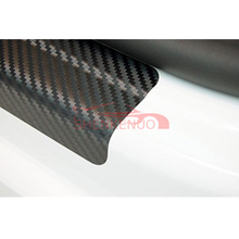 4 Accessories Carbon Fiber Car Door Plate Sill Scuff Cover Anti Scratch Sticker