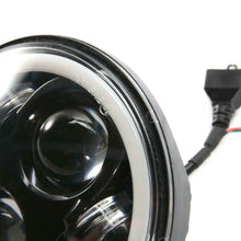 Black 5-3/4" 5.75 inch LED Projector Headlight Halo DRL for Harley Davidson Dyna