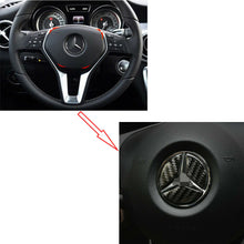 44mm Carbon Fiber Steering Wheel Center Logo Sticker For Mercedes Benz A E AMG