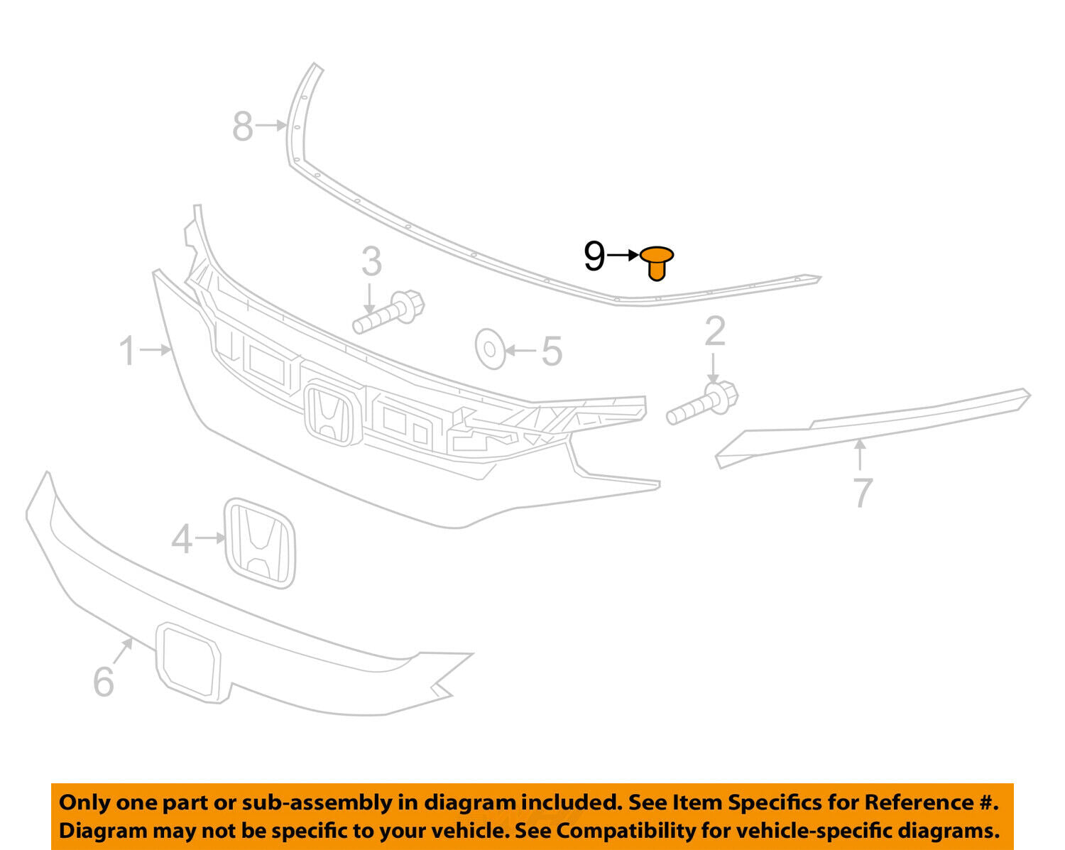 HONDA OEM 16-17 Civic Front Bumper-Upper Seal Clip 91504TBAA01