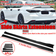 86.6" Carbon Fiber Look Side Skirts Extensions For Toyota Camry RAV4 Highlander