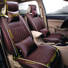 Premium Universal Breathable PU Leather Car Seat Cover 5 Seats Front+Rear Mat