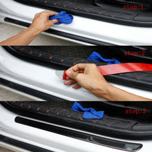 Pair Carbon Fiber Car Scuff Plate Door Sill Panel Protection Guard Trim Sticker