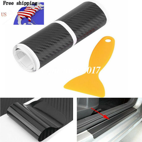 4x Accessories Carbon Fiber Car Door Plate Sill Scuff Cover Sticker Universal