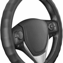 New Black Real Genuine Leather Car Truck Suv Van Boat Steering Wheel Cover