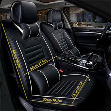 Univesal 5-Seats Car Seat Cover Full Set Waterproof PU Leather Cushion Pillow