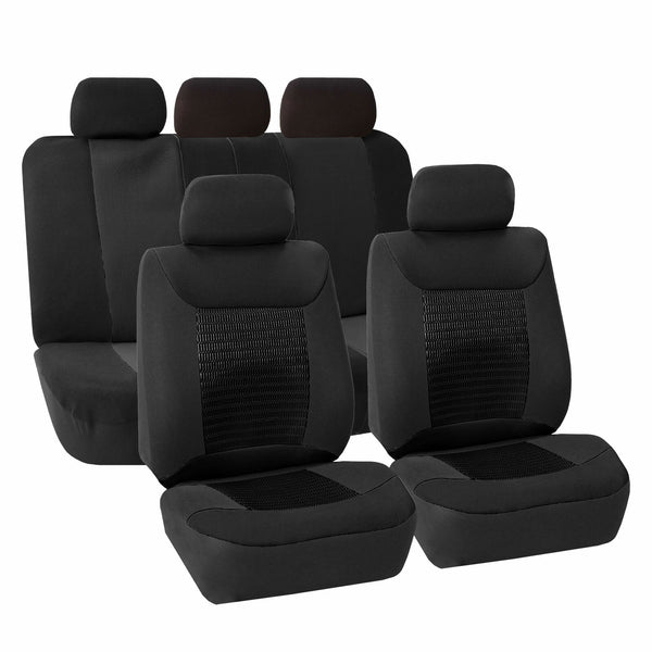 Seat Covers Premium Fabrics Universal Fitment Solid Black For Auto Car SUV Van