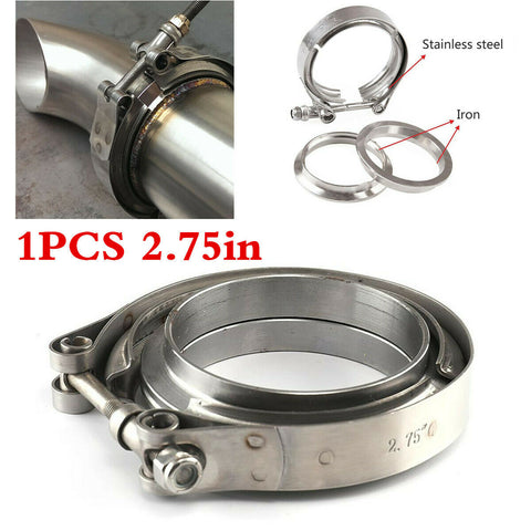 1 Set Car 2.75in Male Female V Band Flange Exhaust Clamp Kits Silver Universal